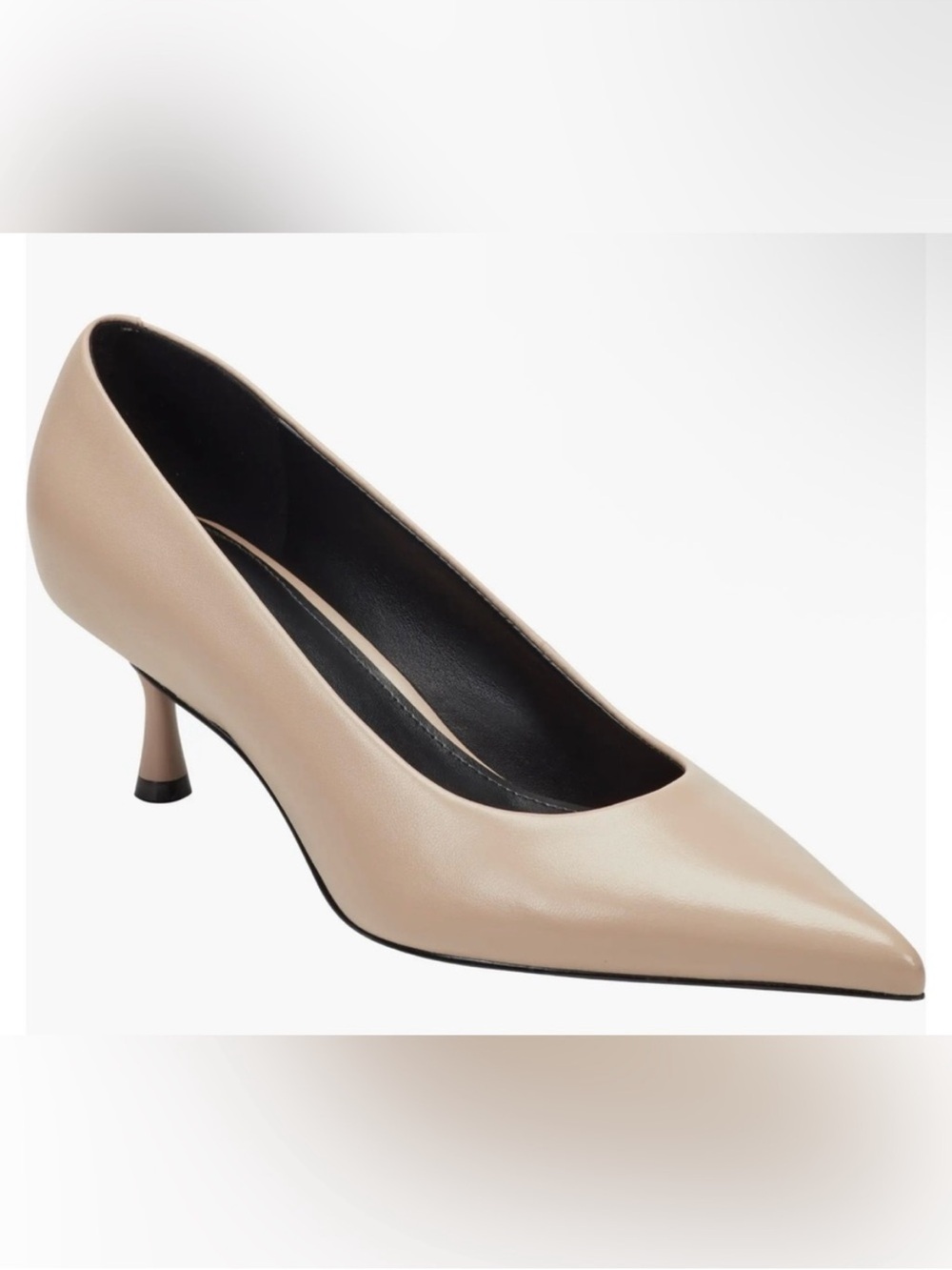 Marc Fisher Nude Pointed-Toe Kitten Heel Pump